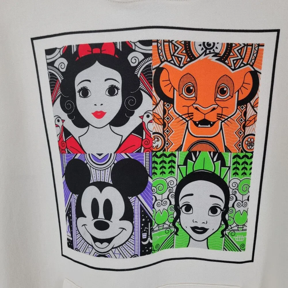 Disney Hoodie Juniors XXL Graphic Sweatshirt Snow White Simba Mickey Mouse Tiana - Picture 3 of 6